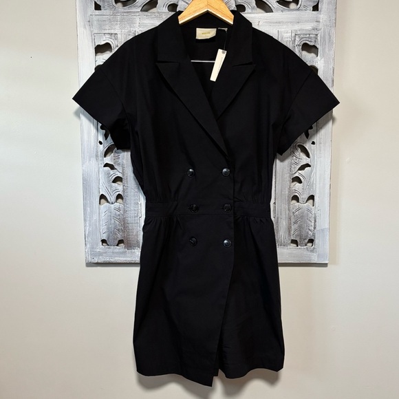 Anthropologie Maeve Black Short-Sleeve Tailored Blazer Romper NWT - Picture 5 of 11
